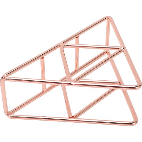 Porte-serviettes triangulaire élégant, épais et élargi, en fer forgé, couleur or rose. (1/5)
