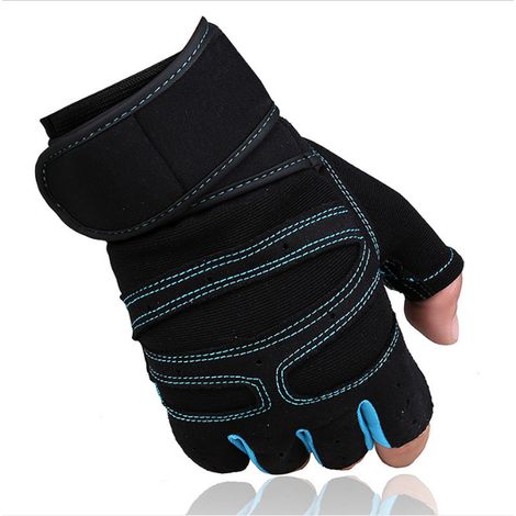 2 paires Gants de fitness, demi-doigts respirants avec renfort paume, pour haltères, musculation, équitation et conduite (1/5)