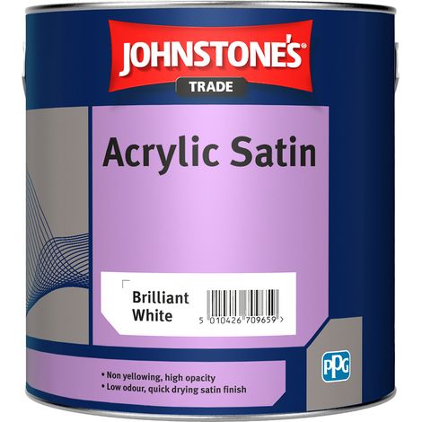 Johnstones Trade Acrylic Satin - Brilliant White - 1 Litre