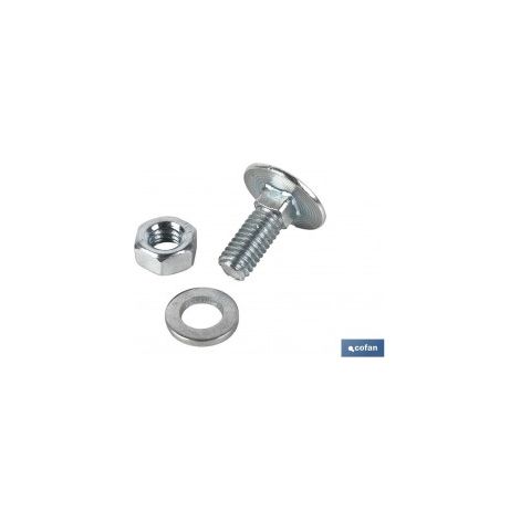Confezione da 10 Viti per Mensole M-6 x 15 mm con Dado e Rondella