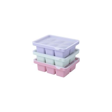 Bacs à glaçons 3 pièces, grands moules à glace en silicone à dégagement facile avec couvercle amovible, non toxique
