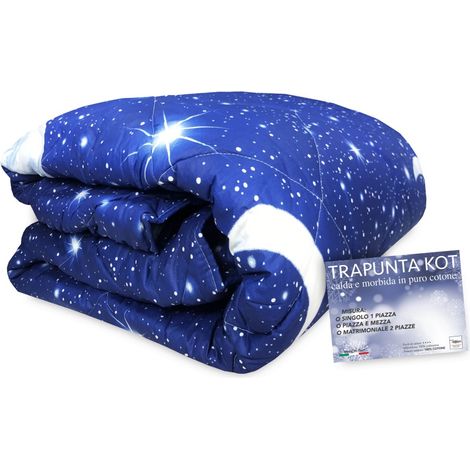 TRAPUNTA KOT © CIELO stellato LUNA LUNARE made in Italy PURO cotone 1 PIAZZA E MEZZA