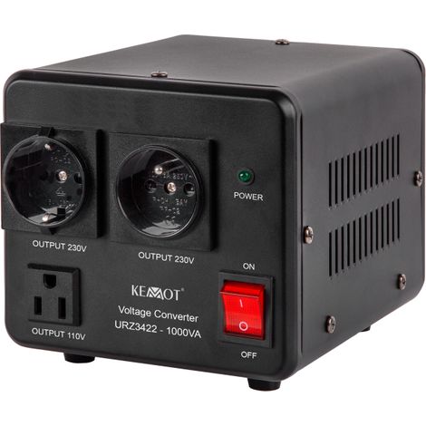 Convertisseur de tension bidirectionnel Kemot 800 W / 1000 VA 115 V = 230 V (1/3)