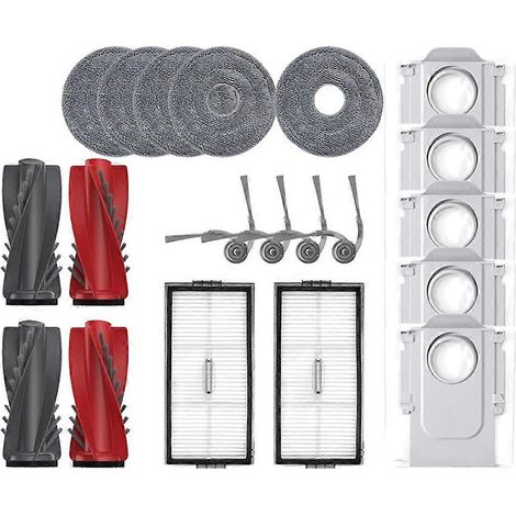 Filtre pour aspirateur brosse pour aspirateur Filtre de brosse pour aspirateur filtre de Roborock QrevoX/EdgeT Robot Aspirateur Main Side Brosses Serpillière Cloths HEPA Filtres Dust Bags pièce détach (1/5)