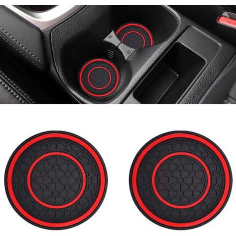 Set di 2 sottobicchieri per portabicchieri auto, 7 cm (2,75 pollici), antiscivolo e antipolvere, inserti isolanti per portabicchieri della console, accessori interni universali per la maggior parte de
