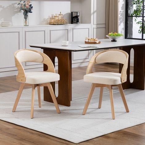 Chaise salle manger pivotante 360 lin beige OKMYHOME (1/5)