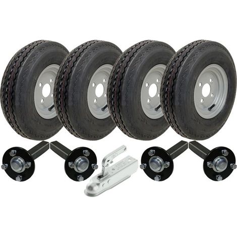 Kit remolque de doble eje - PARNELLS - 4.00-8 - Velocidad legal - Llantas de acero - Neumáticos resistentes