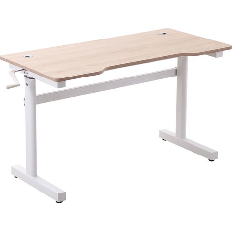Escritorio de Pie 120x60x72-117 cm con Altura Ajustable Manual con Manivela Mesa para Ordenador para Oficina Estudio Salón Estilo Racing Carga 150 kg (1/5)
