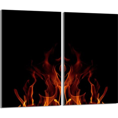 Glasschutzplatte für Herd 2x30x52 Fire (1/5)
