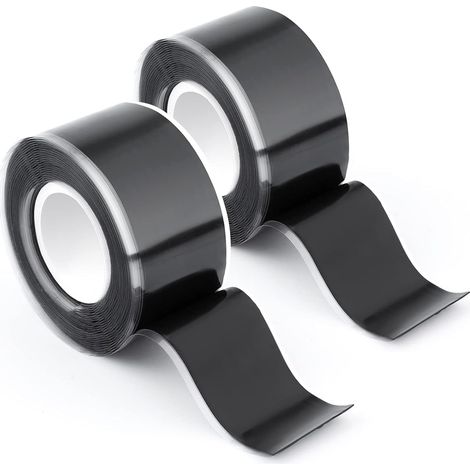 2 Rouleaux Grip Tape pour Poignées, 2,5cm x 3m Grip Tape en Silicone Auto-Fusionnant Grip Wrap Tape Gymnastique pour Fitness l'Équipement de Sport Guidon Haltères Outils (1/5)