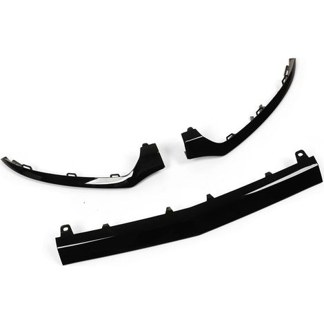 Ensemble de 3 baguettes inférieures de pare-chocs avant noir brillant pour Mercedes-Benz Classe C W205 C205 A205 (1/5)