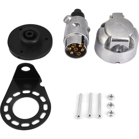 12V 7-Pin Trailer Plug Connector Adapter Bracket, for Motorhome and Towbar Towing - Suitable for Trucks, Trailers and Boats (1/5)