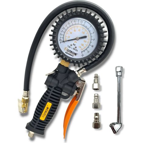 MANOMETRO ARIA COMPRESSA PRESSIONE GOMME 12 BAR PISTOLA GONFIAGGIO GOMME (1/8)