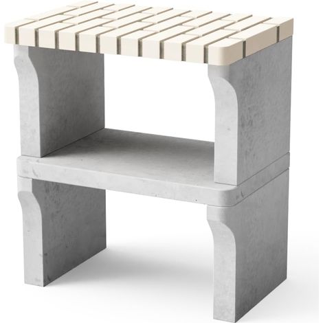 MOVELAR - Nuevo caballete lateral del módulo Iberia para Barbacoa de Obra Prefabricada (Beige, Gris - 70 x 47 x 47 cm) - Uso en Exteriores (1/2)