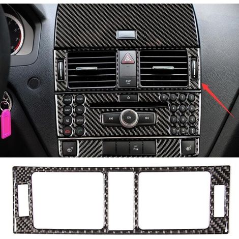 Embellecedor del panel de ventilación del aire acondicionado de fibra de carbono para Mercedes Benz Clase C W204 05-12 (1/5)