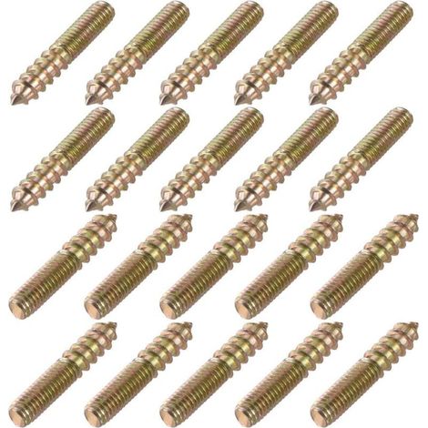 Vis à suspension UlisemM6, longueur 35 mm, vis autotaraudeuses à double tête, boulons 6 mm, connecteurs bois, pieds de meuble, 20 pièces (M6 x 35) (1/4)