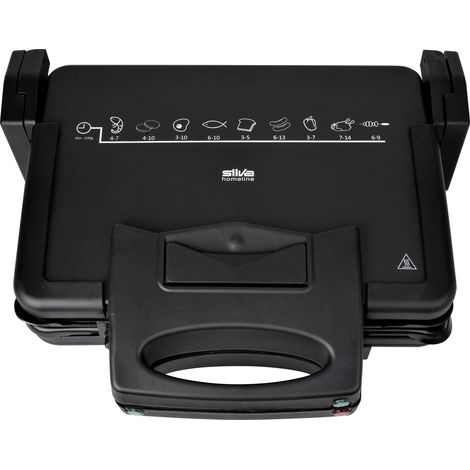 Silva Homeline KG 2410 Elektro Kontaktgrill Antihaftbeschichtung, klappbar, Kontrollleuchte Schwarz (1/5)