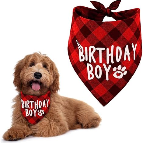 Foulard pour deux chiens, foulard d'anniversaire pour garçons, accessoires pour animaux de compagnie, foulard triangulaire en coton pour chien, convient aux chiens et chats de petite et moyenne taille (1/5)