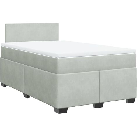 Maison Exclusive - Cama box spring con colchón terciopelo gris cl (1/5)