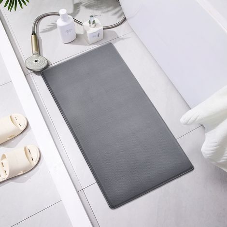 120x50cm Grey PU Leather Waterproof Kitchen Floor Mat (1/5)
