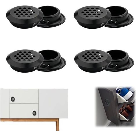 grilles de ventilation en acier inoxydable, grilles de ventilation rondes, grilles de ventilation rondes noires pour bords de toiture, ouverture de ventilation avec persiennes pour cuisines, B (1/5)