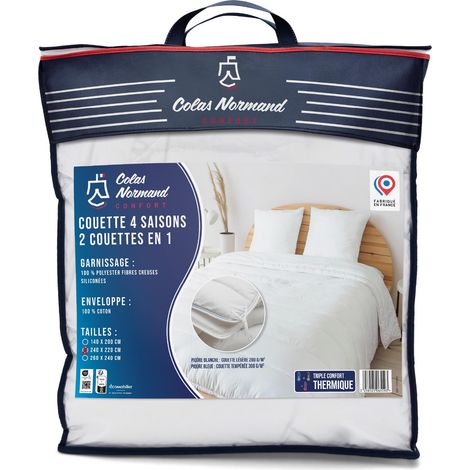 Couette 4 Saisons - 2 Couettes en 1 avec Nouettes - Légère (1/5)