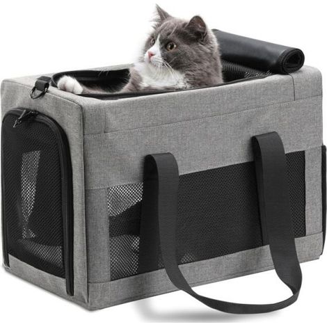 BelleRise - Sac de transport pour chat homologué pour le transport aérien, sac à main de transport extra stable pour chat (1/5)