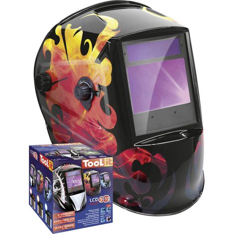 Toolit 5-9 / 9-13 G FIRE 044098 Casco di saldatura EN 175, EN 397 Nero