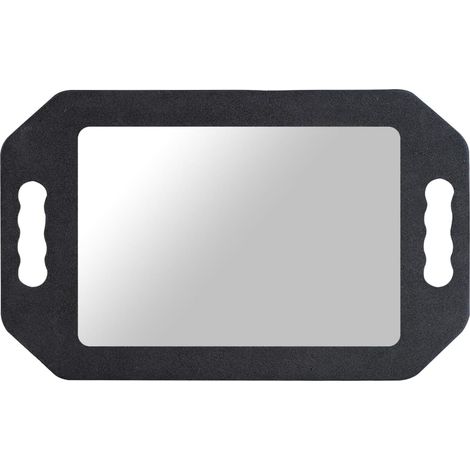 Grand miroir à main avec double poignée, miroir cosmétique, miroir acrylique, outils de coiffure professionnels pour couper les cheveux et la beauté, 1 pièce rectangulaire noire (1/5)