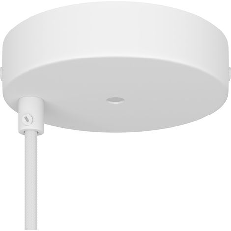 Creative Cables - Kit de rosace de plafond cylindrique en métal, Ø 120 mm, avec 2 trous centraux et excentrés - Blanc mat