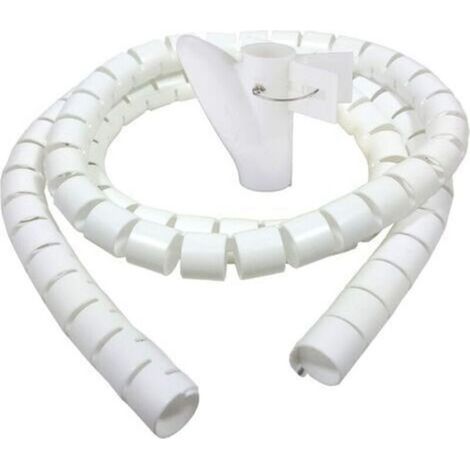 Organizer für 3 m lange Schreibkabel, Aufbewahrungsrohr, flexible Spiralhülle, geeignet für 22-mm-Kabel – Weiß (1/4)