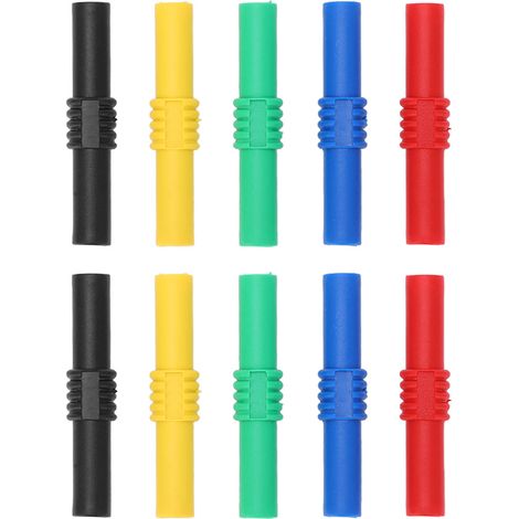 Fiche banane femelle 4mm isolée, adaptateur prise femelle-femelle, 5 couleurs, pour onduleurs et équipements industriels (1/5)