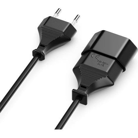 ORION91oficial® - PACK X 2 - PROLONGADOR CLAVIJA PLANA 2X1mm 5M NEGRO NINE&ONE