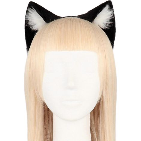Costume de cosplay de loup-garou, anneau pour cheveux, coiffure chaton poilue, compatible avec les spectacles en direct, bandeau en fourrure de chat, animal noir et blanc (1/5)