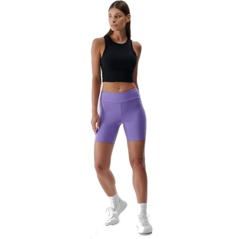 Leggings sportivi corti da donna 4F viola per la corsa in palestra F007 XS (1/2)