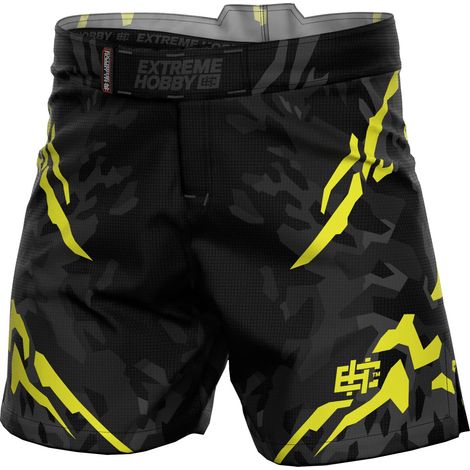 Pantalones cortos deportivos Extreme Hobby Black Panther Negro y Amarillo M