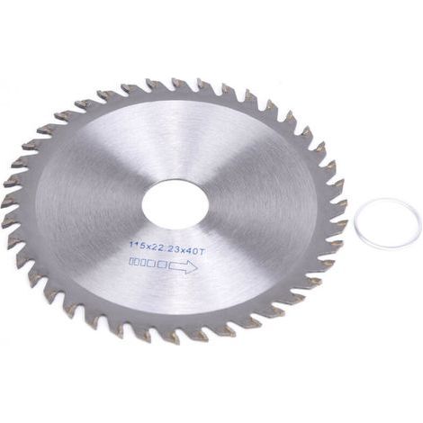 Disque de coupe circulaire carbure 115 mm 40 dents pour bois - Compatible scie circulaire et meuleuse d'angle (1/5)