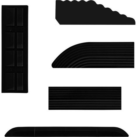 Kit de rampe de seuil de porte antidérapant 5 pièces pour aspirateur robot intelligent - noir (1/2)