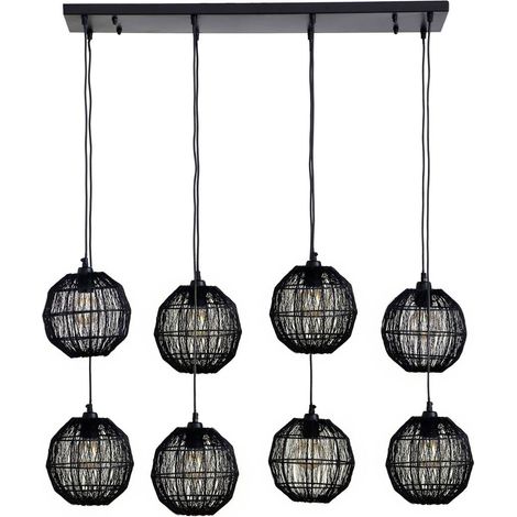 Lampada a sospensione - nero - HERMI II - metallo - grande (1/3)