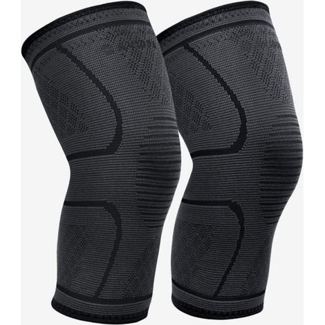 Lot de 2 genouillères, compression, maintien articulaire, bandes silicone, sport, arthrite (1/4)