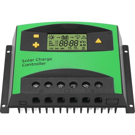 Régulateur de charge solaire écran LCD PWM 60A 12V 24V pour maison camping-car bateau ABS IP30 (1/5)
