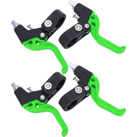 Leviers de frein ergonomiques réglables pour vélo enfant, diamètre guidon 22,2 mm (0,9 pouce), noir et vert. (1/5)
