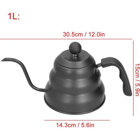 Caffettiera in acciaio inox con beccuccio lungo per una preparazione perfetta (1/3)
