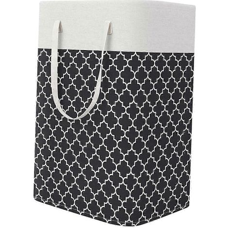 75-Liter-Wäschekorb, faltbarer Wäschesack, Maße: 40 x 30 x 62 cm, für Studentenwohnheime-Black (1/5)