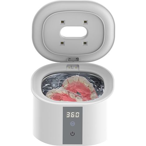 Ultraschallreiniger für Zahnspangen und kieferorthopädische Geräte, tragbarer UV-Sterilisator, Tiefenreinigung und Desinfektion, ideales Geschenk für die Mundhygiene-lsw (1/5)