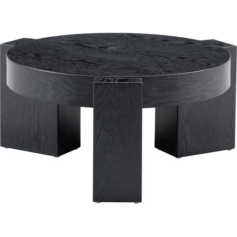 Conjunto de mesas de centro redondas desmontables de MDF y cristal gris (1/5)