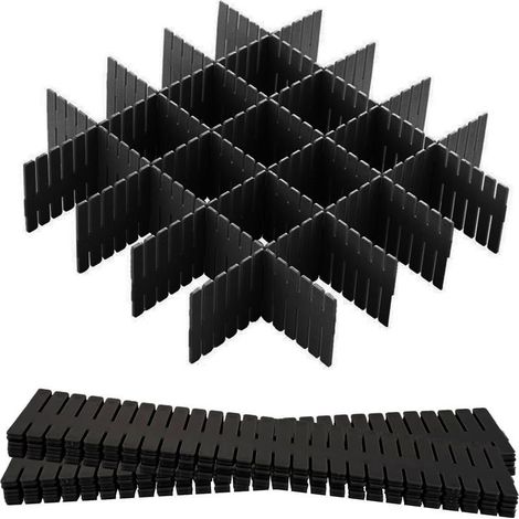 12 Pièces Grille Diviseur de Tiroir, Organisateur de Tiroir Réglables Separateur de Tiroir pour sous-Vêtements, Chaussettes, Maquillage, Fournitures de Bureau (1/5)