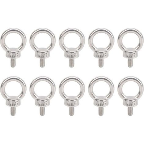 Boulon À Oeil De Levage - M6 - Acier Inoxydable 304 - Pour Levage Et Fixation - Lot De 10 Pièces (1/4)