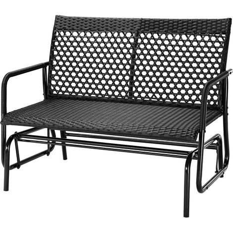 Panchina a Dondolo in Rattan Sedia 2 Posti Esterno Divanetto Giardino Ergonomico (1/5)