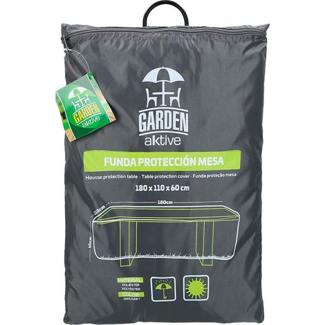 Housse de Table de Jardin 200X130X60 cm, Rectangulaire Imperméable, Polyester 100 g, M² Résistant, Fermeture Réglable, Protection Contre la Poussière et la Pluie, Sac Inclus (61501) (1/2)